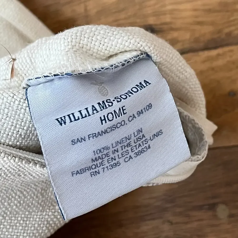 Williams-Sonoma Linen Throw Pillow Cover 18 x 21 in Taupe Zip Closure